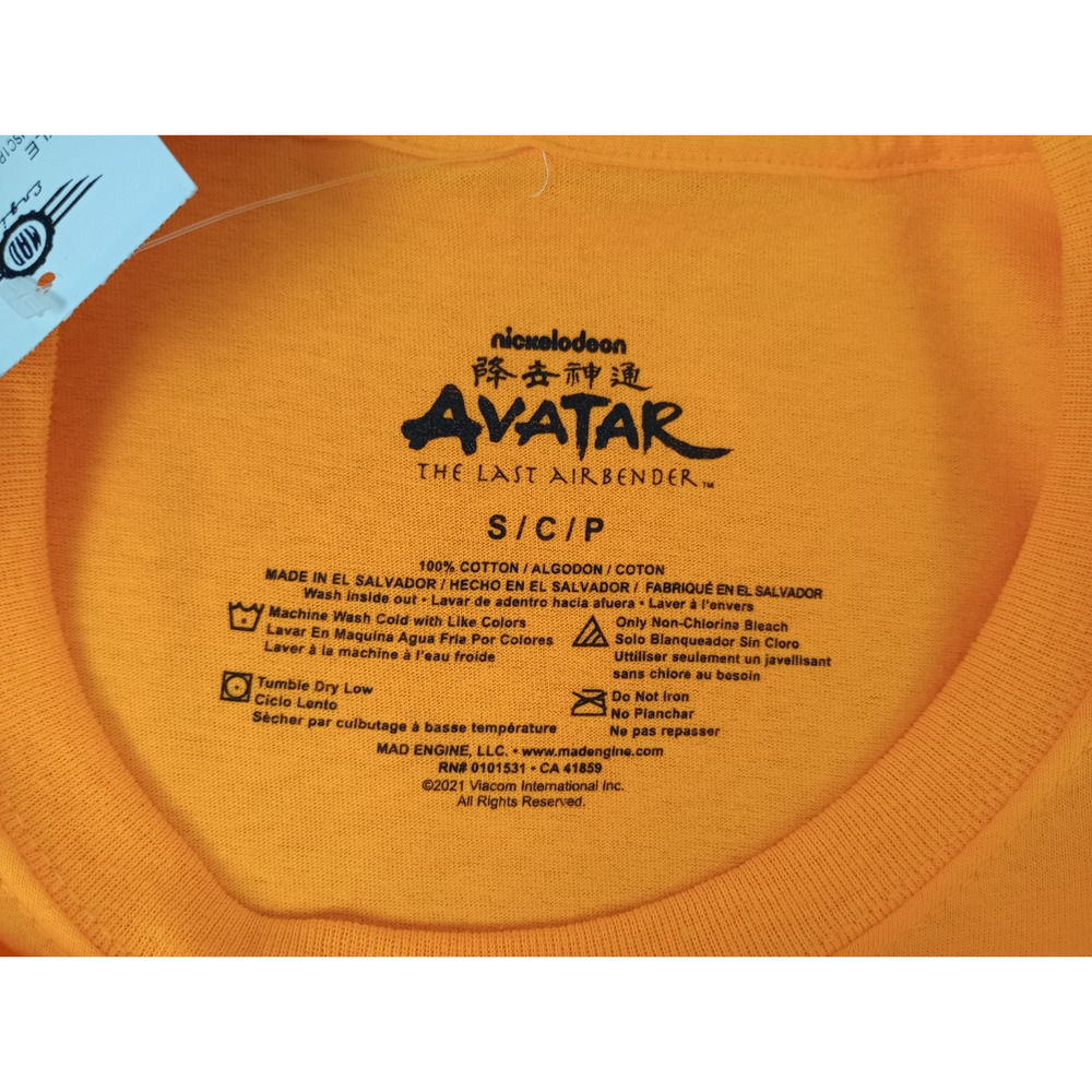 NWT Avatar Mad Engine Adult S Yellow The Last Airbender Appa Aang Graphic Tshirt - Picture 4 of 7